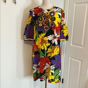 SEE BY Chloe Vintage Floral Multicolor Maximalist Mini Dress Size 10